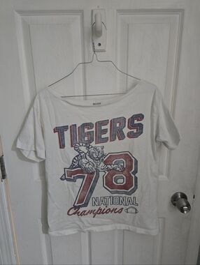 Hollister Womens Tigers Football Graphic T-Shirt White Size XXS